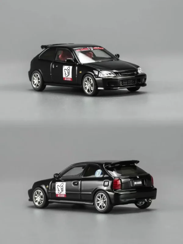 Motorhelix 1:64 Honda Civic Type R (EK9) NO GOOD Racing - Black (M65022)
