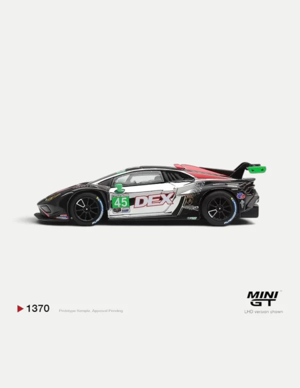 MINI GT #1370 1:64 Lamborghini Huracan GT3 EVO2 #45 DEX Wayne Taylor Racing 2025 IMSA Class Winner LHD