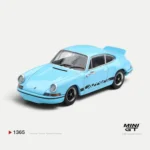 MINI GT #1365 1:64 Porsche 911 Carrera RS 2.7 Gulf Blue with Black Livery (LHD)