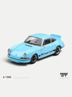 MINI GT #1365 1:64 Porsche 911 Carrera RS 2.7 Gulf Blue with Black Livery (LHD)