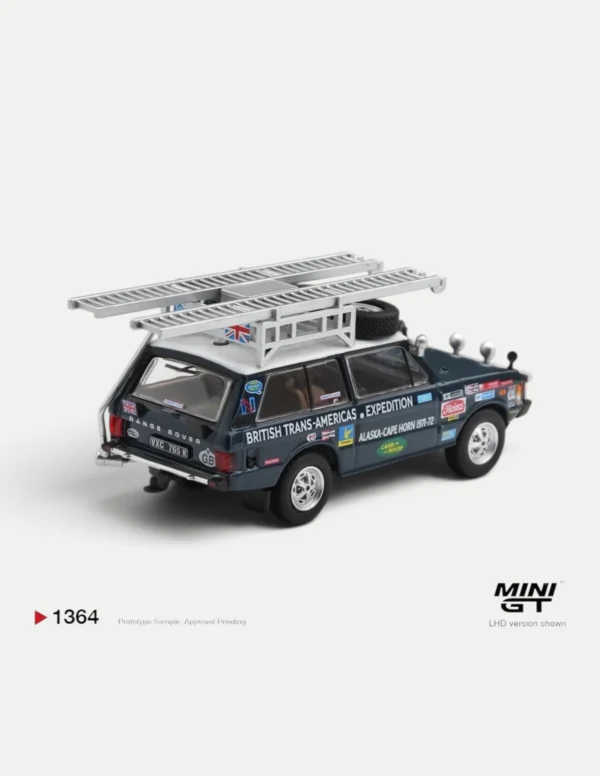 MINI GT #1364 1:64 Range Rover 1971 British Trans-Americas Expedition (VXC-765K) LHD