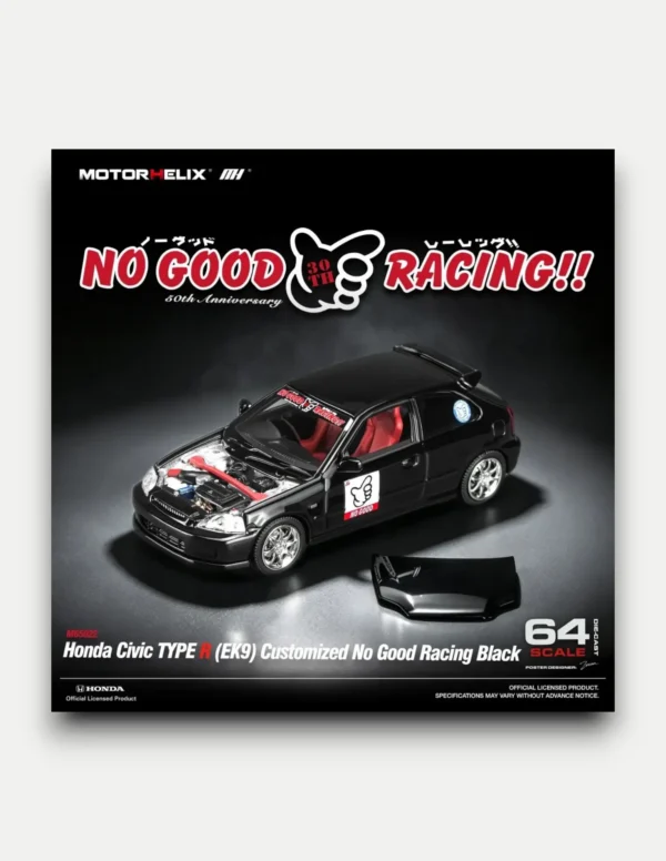 Motorhelix 1:64 Honda Civic Type R (EK9) NO GOOD Racing - Black (M65022)