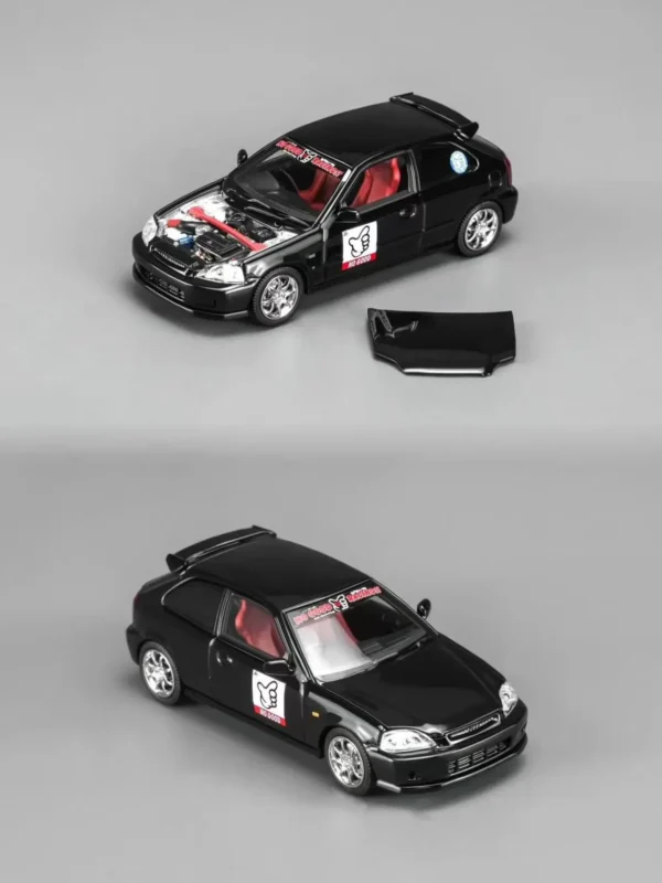 Motorhelix 1:64 Honda Civic Type R (EK9) NO GOOD Racing - Black (M65022)