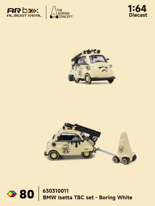 AR Box (Almost Real) 1:64 BMW Isetta TBC Set - Boring White (#80 / 630310011)
