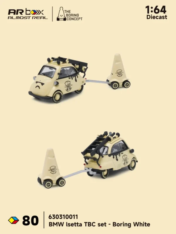 AR Box (Almost Real) 1:64 BMW Isetta TBC Set - Boring White (#80 / 630310011)