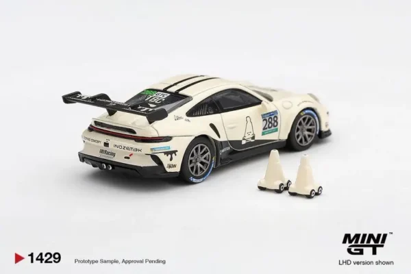 MINI GT #1429 1:64 Porsche 911 GT3 Cup #288 610 Racing 2024 China Endurance Championship (with 2 Traffic Cones)