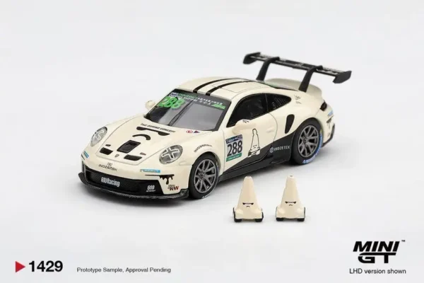 MINI GT #1429 1:64 Porsche 911 GT3 Cup #288 610 Racing 2024 China Endurance Championship (with 2 Traffic Cones)