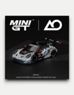MINI GT #1436 1:64 Porsche 911 GT3 R (992) #77 AO Racing "Skeleton Rexy" 2026 IMSA Petit Le Mans (Glow-in-the-Dark / Glow Rexy)