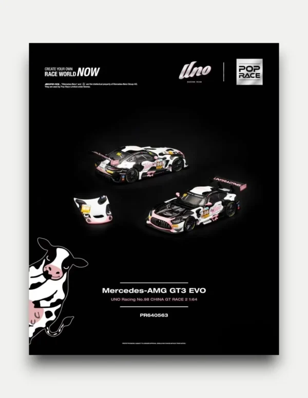 POP RACE #PR640563 1:64 Mercedes-AMG GT3 EVO UNO RACING #98 "Momo" - 2026 China GT Race 2