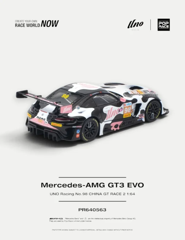 POP RACE #PR640563 1:64 Mercedes-AMG GT3 EVO UNO RACING #98 "Momo" - 2026 China GT Race 2
